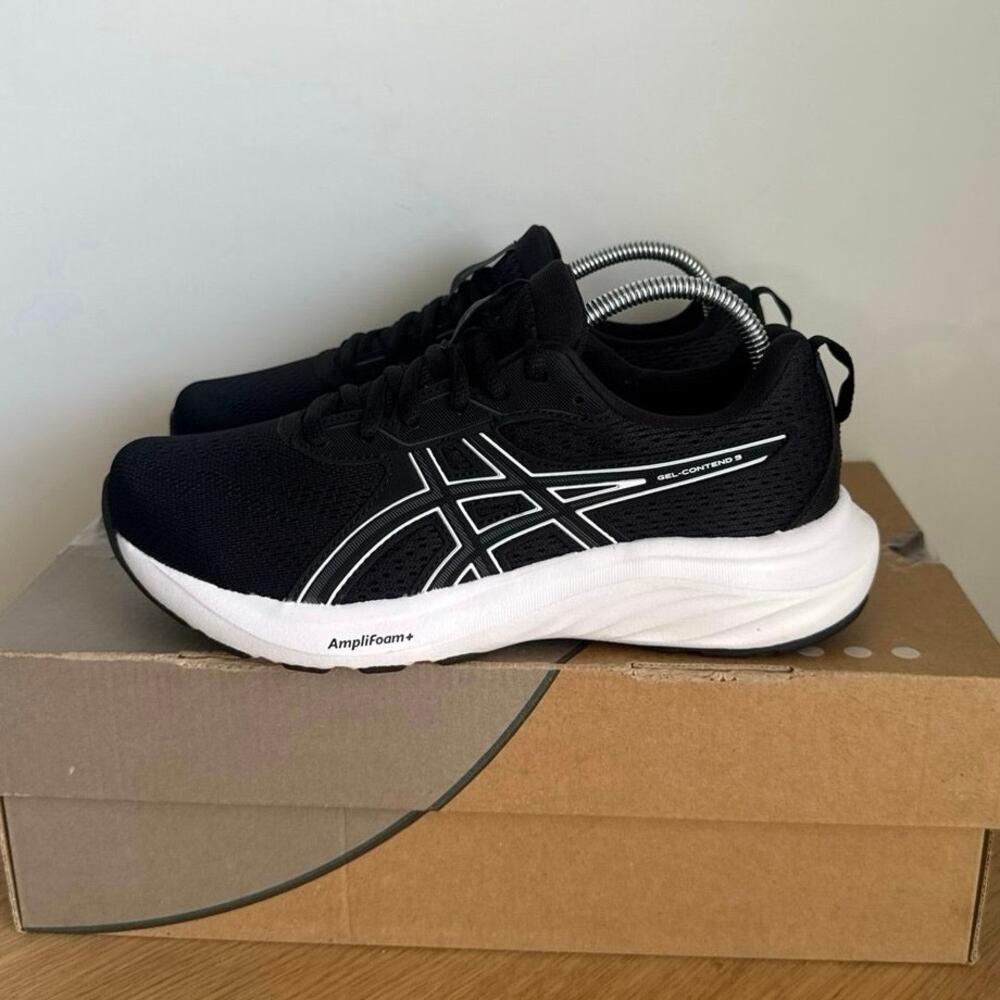 Asics Gel Contend 9 Black/White Women Running Sneakers- SZ 6.5 Wide - Picture 4 of 11